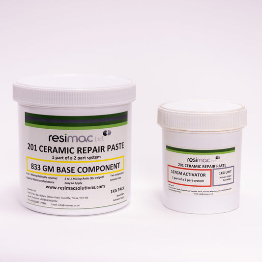 Resimac 201 Ceramic Repair Paste | 2 Component Solvent Free Ceramic Filled Epoxy Paste For Abrasive Environments